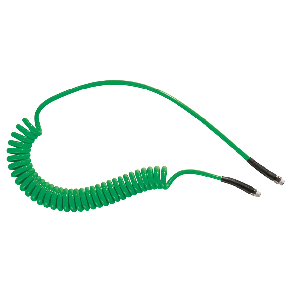 Green Polyurethane spiral hose assembly, 5/16" ID