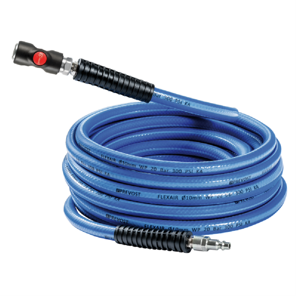 HOSE ASSEMBLY WITH SAFETY COUPLING AND PLUG