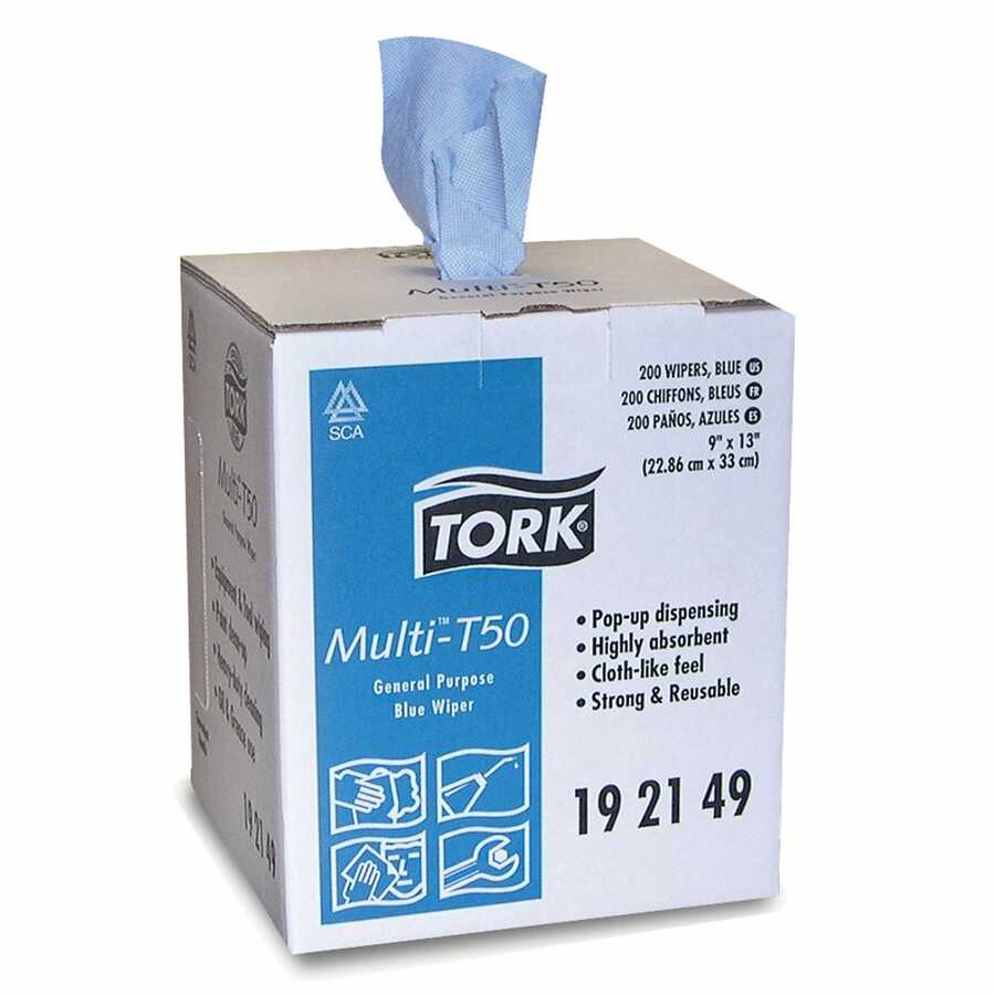 Tork Multi T-50 Wiper, Center Pull, Blue