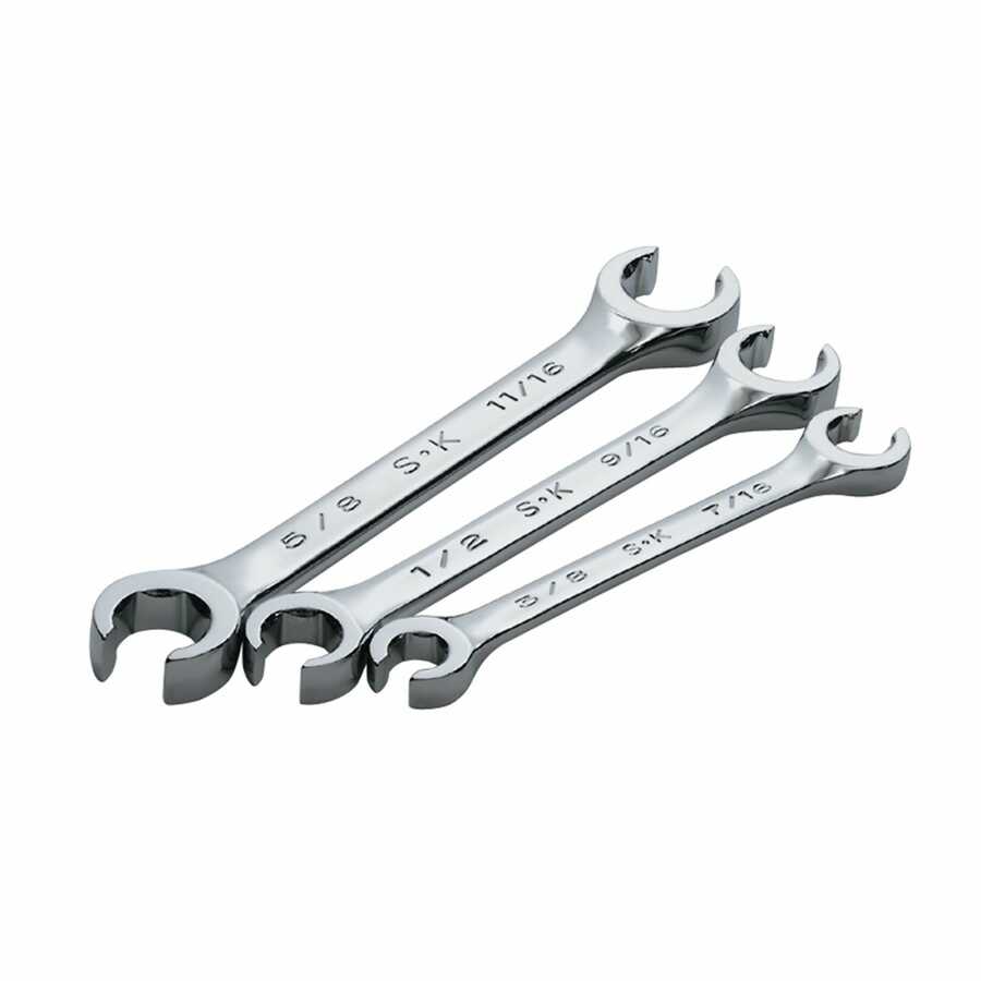 Flare Nut SAE Hi Polish Wrench Set - 3-Pc