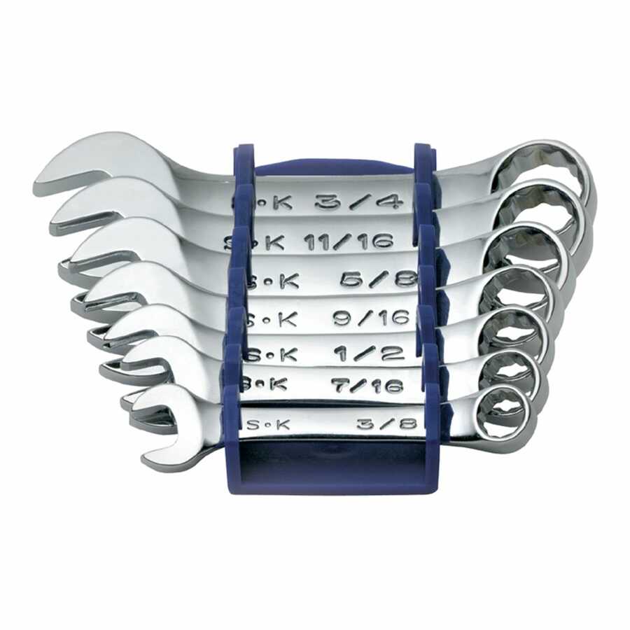 7-Pc SuperKrome(R) Short Pattern Fractional Combo Wrench Set