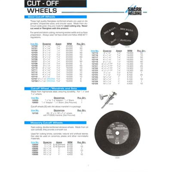Cut-off Wheel - Aluminum Oxide - 4.5 x 3/32" x 7/8" 54 Grit - 10