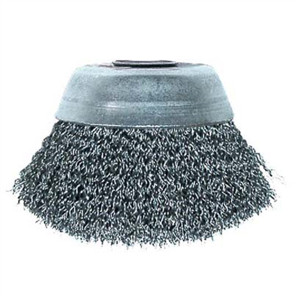 Crimped Wire Cup Brush - 3" x M10 x 1.25 Arbor .020 Wire