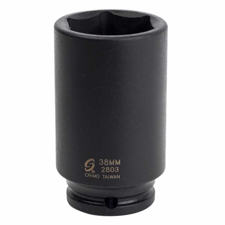 1/2\" Drive x 38mm, Deep Spindle Nut Impact Socket