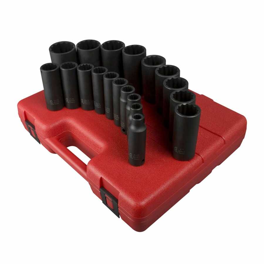 12 Point SAE Deep Impact Socket Set