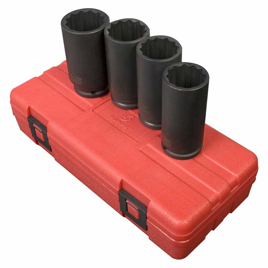 1/2\" Drive 12 Point Spindle Nut Socket Set - 4-Pc