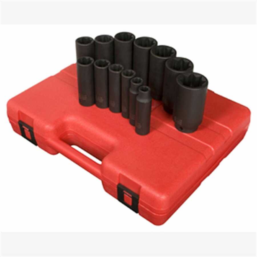 1/2\" Drive 8 Point Deep Impact Socket Set - 11-Pc