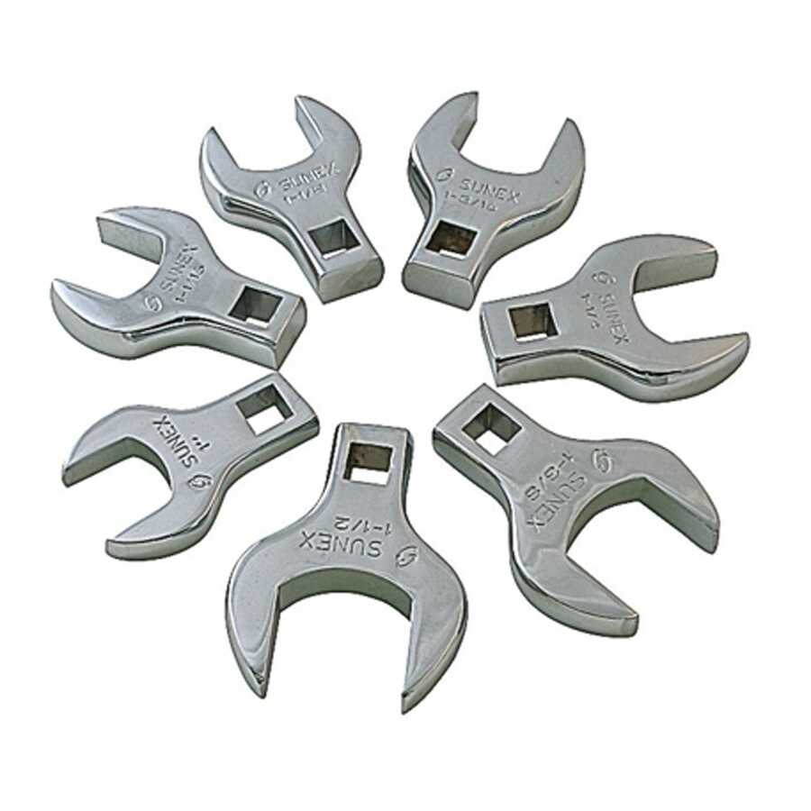 1/2 In Dr SAE Jumbo Crowfoot Wrench Set - 7-Pc