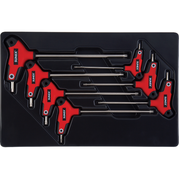 7 PC. T HANDLE, STAR HEX KEY SET