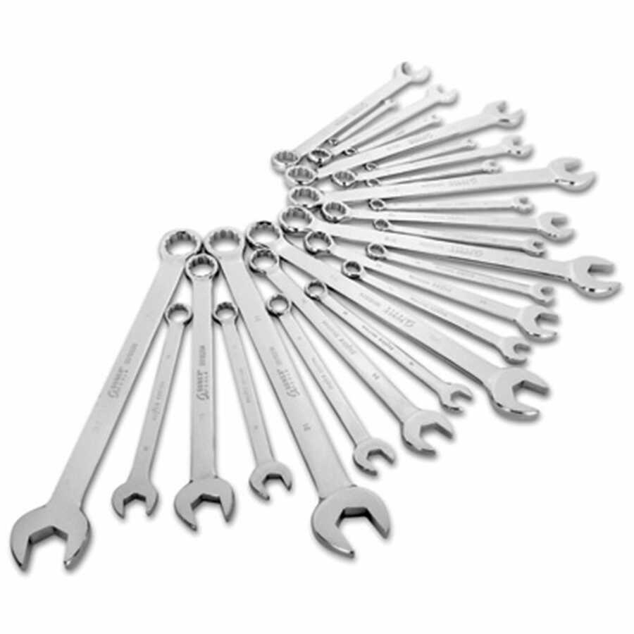 Metric Master Full Polished-Long Pattern Combo Wrench Set 25 Pc