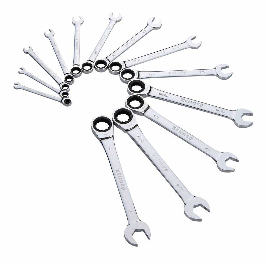 13pc V-Grv Combination Ratcheting Wrench Set