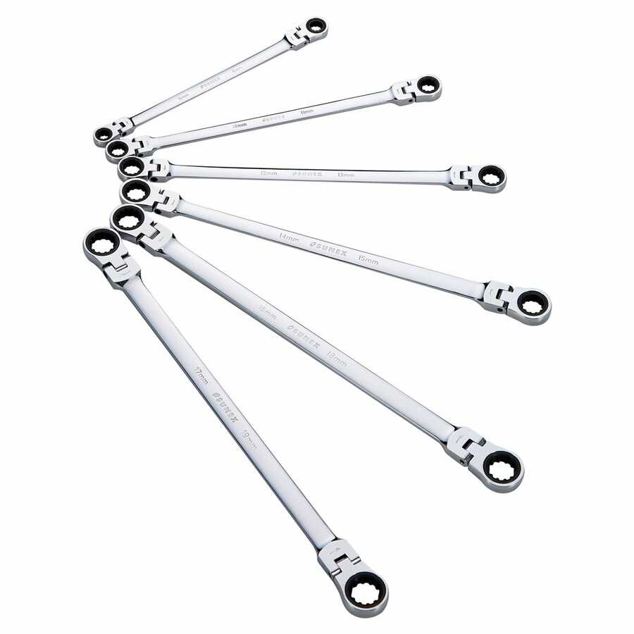 6pc Extra Long Double Box Ratcheting Wrench Set