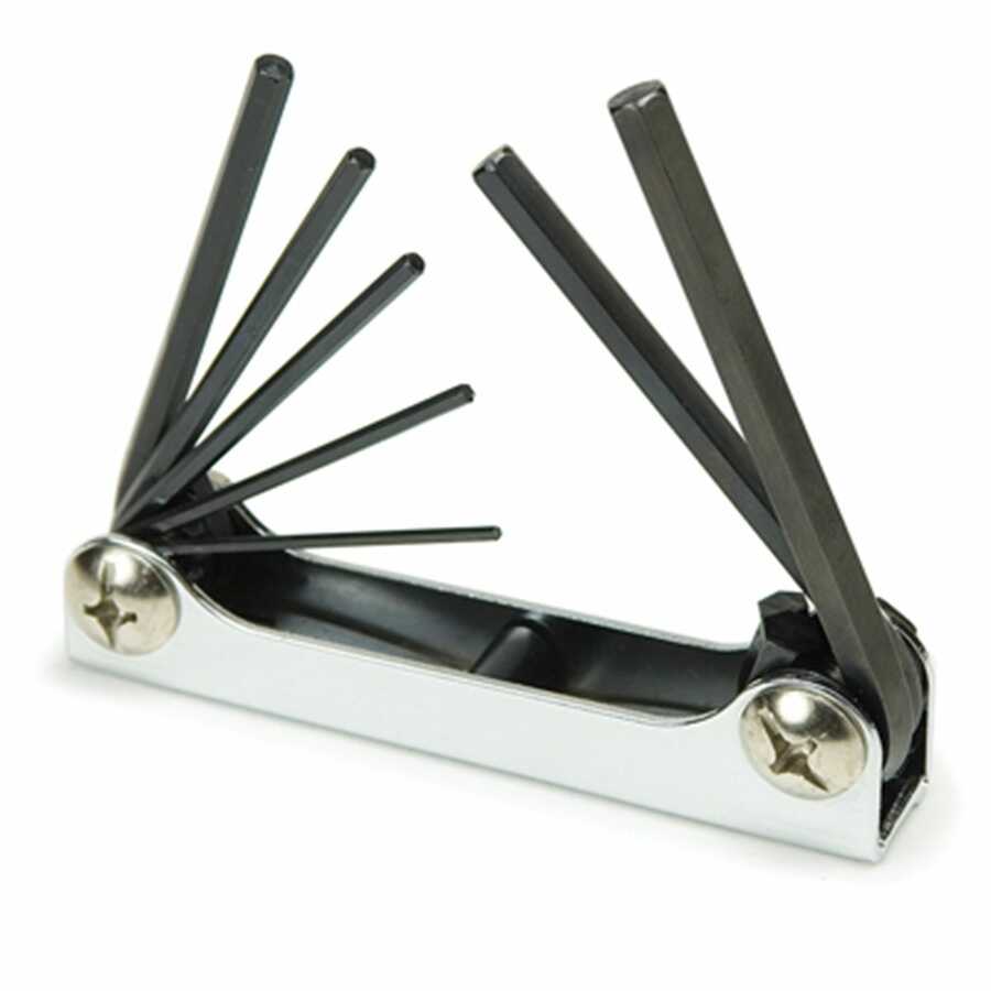 7pc Folding Metric Hex Key Set