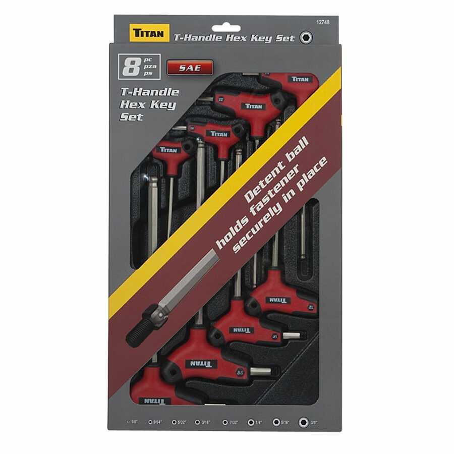 8 Pc. SAE T-Handle Hex Key Set