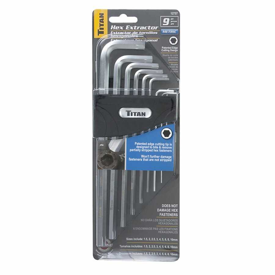 9 Pc. Metric Damaged Cap Screw Extractor Set