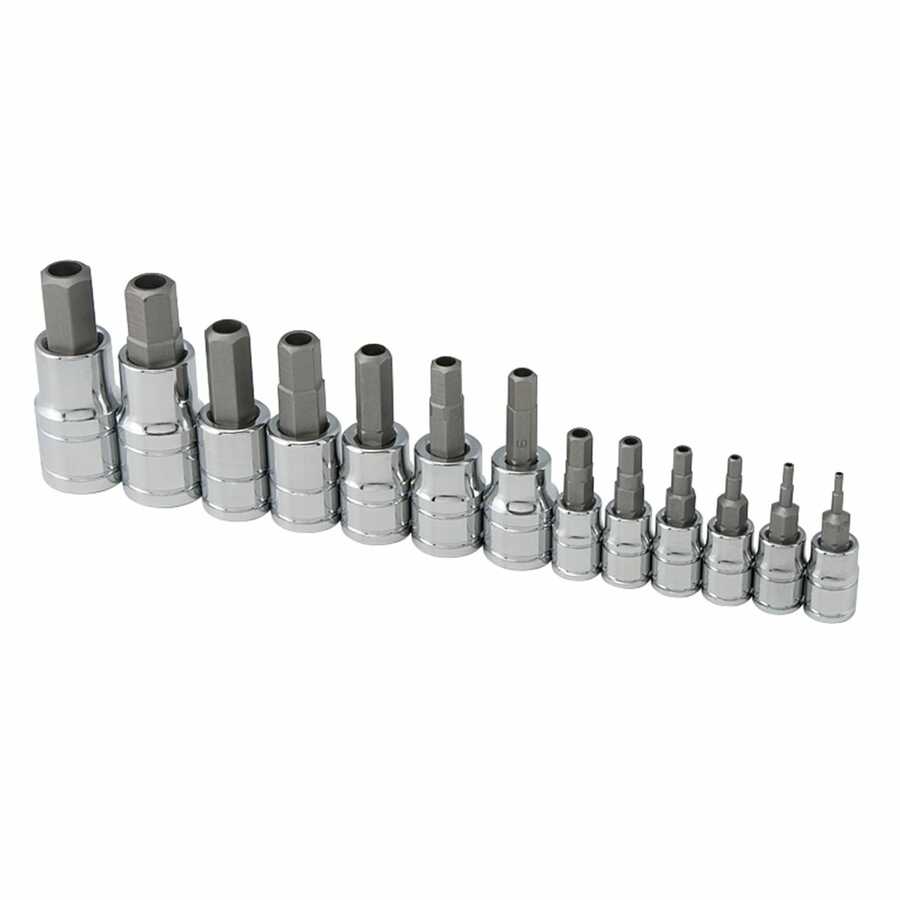 13pc TR MM Hex Bit Socket Set W/Rail