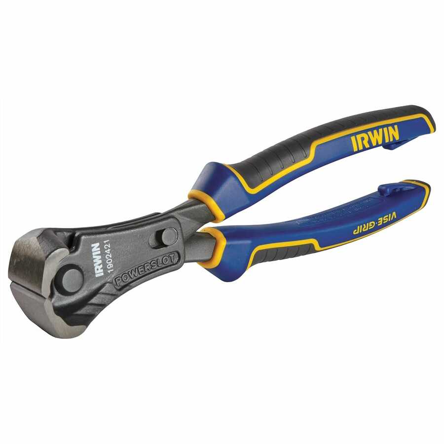 8" MAX LEVERAGE END CUTTING PLIERS WITH POWERSLOT