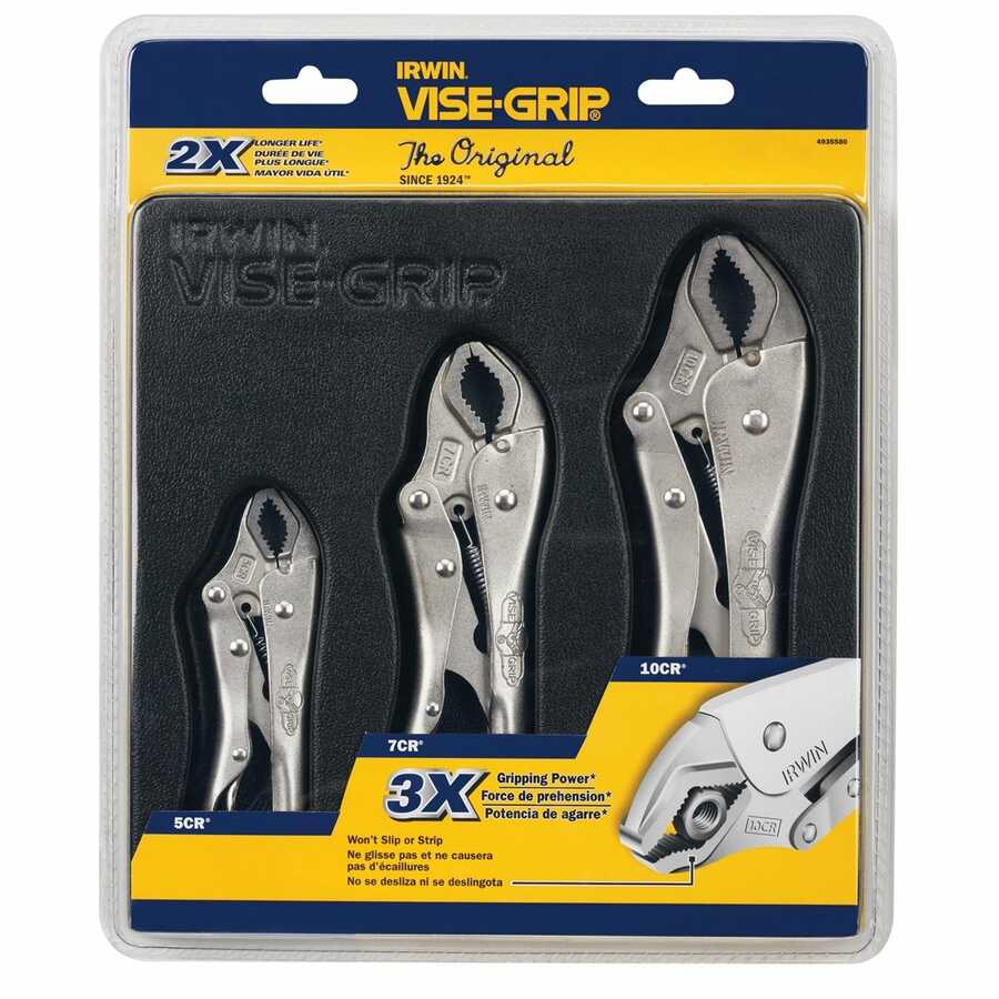 3 Piece Locking Pliers Set (10CR, 7CR & 5CR)