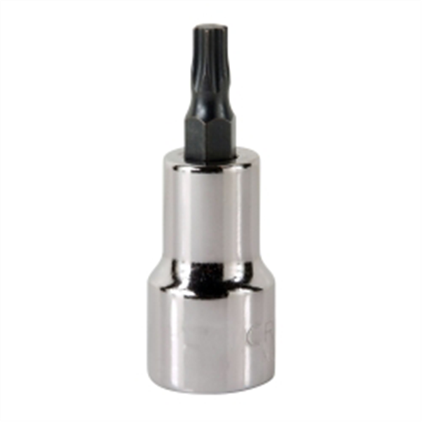 T10 TORX BIT 1/4 DR CHROME HOLDER