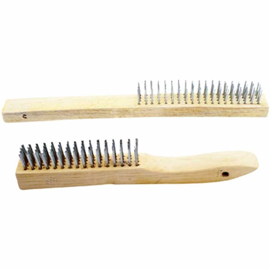 2 pc Wood Handle Wire Brush