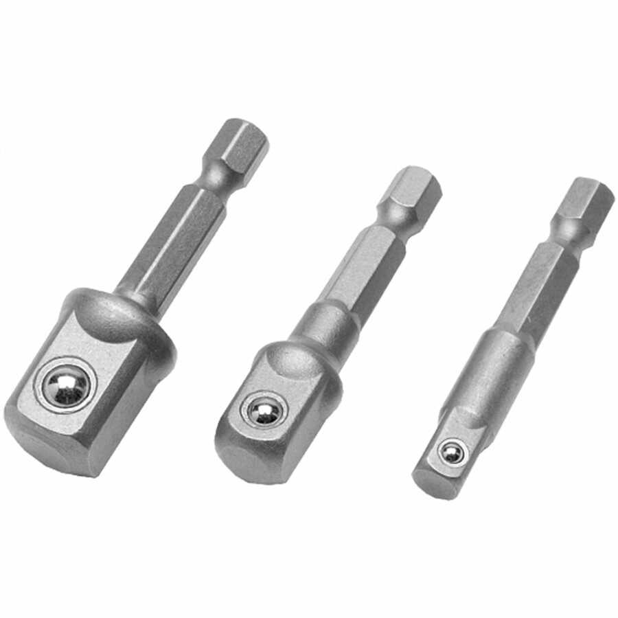 3 Piece Power Drill Socket Adapter Set