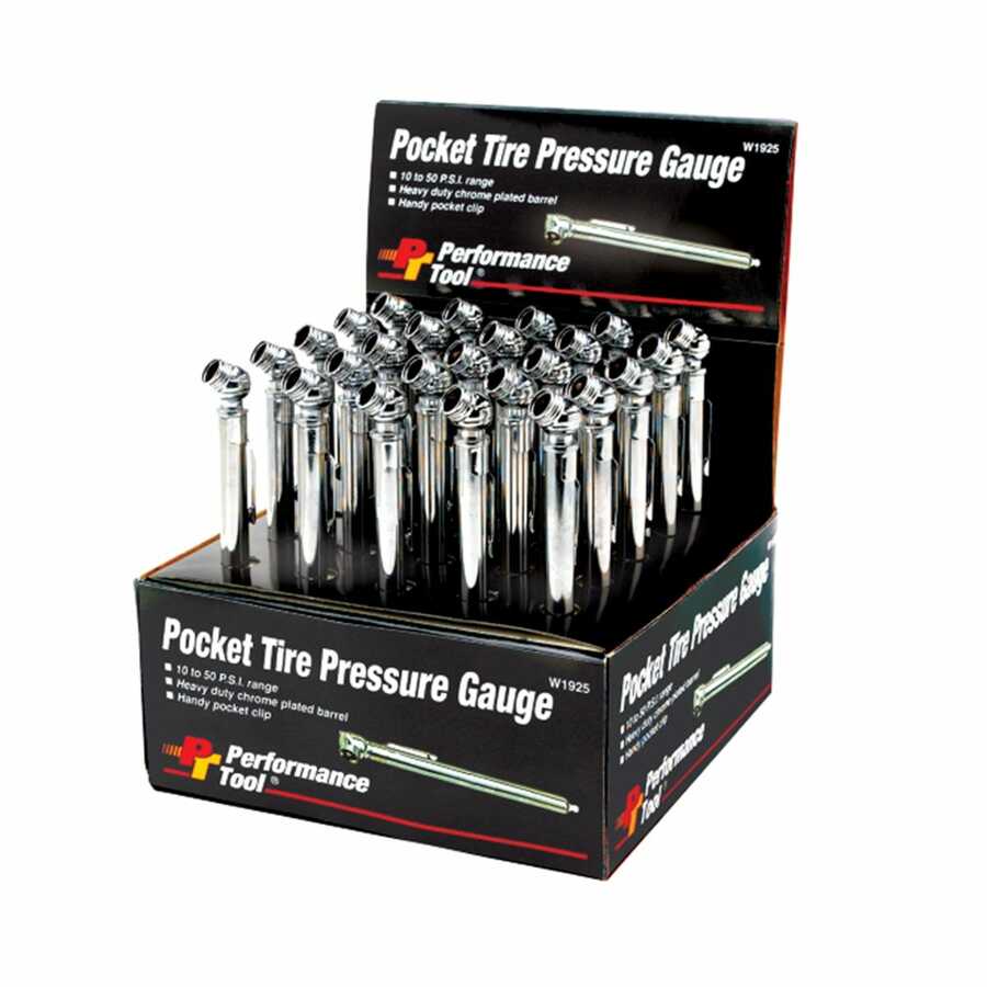 PENCIL STYLE TIRE PRESSURE GUAGE 25PC DISPLAY