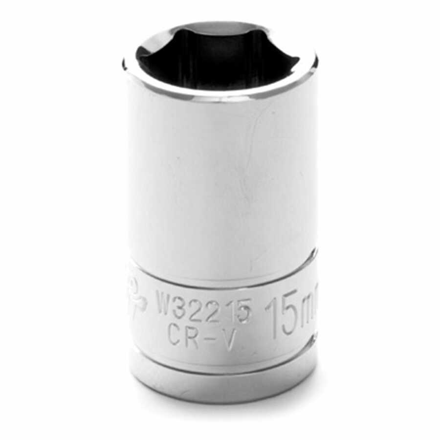 1/2" Dr 6pt Std. Socket 15mm