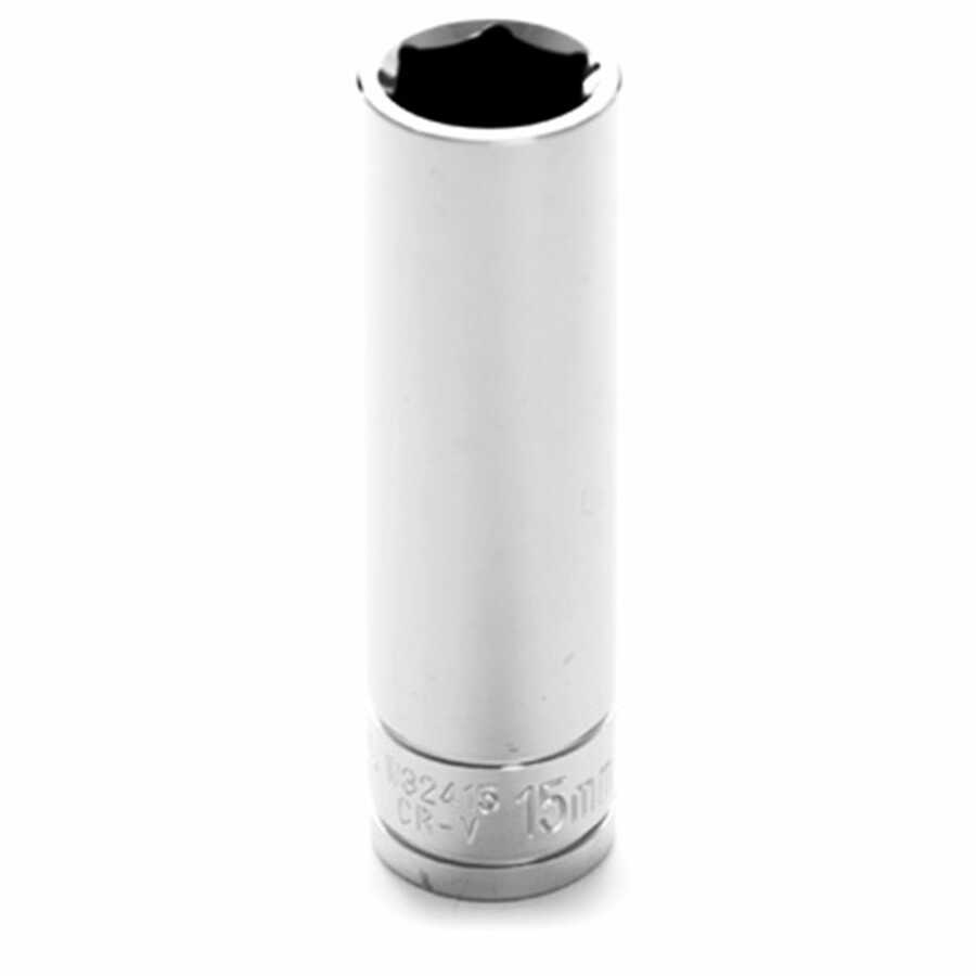 1/2" Dr 6pt Deep Socket 15mm