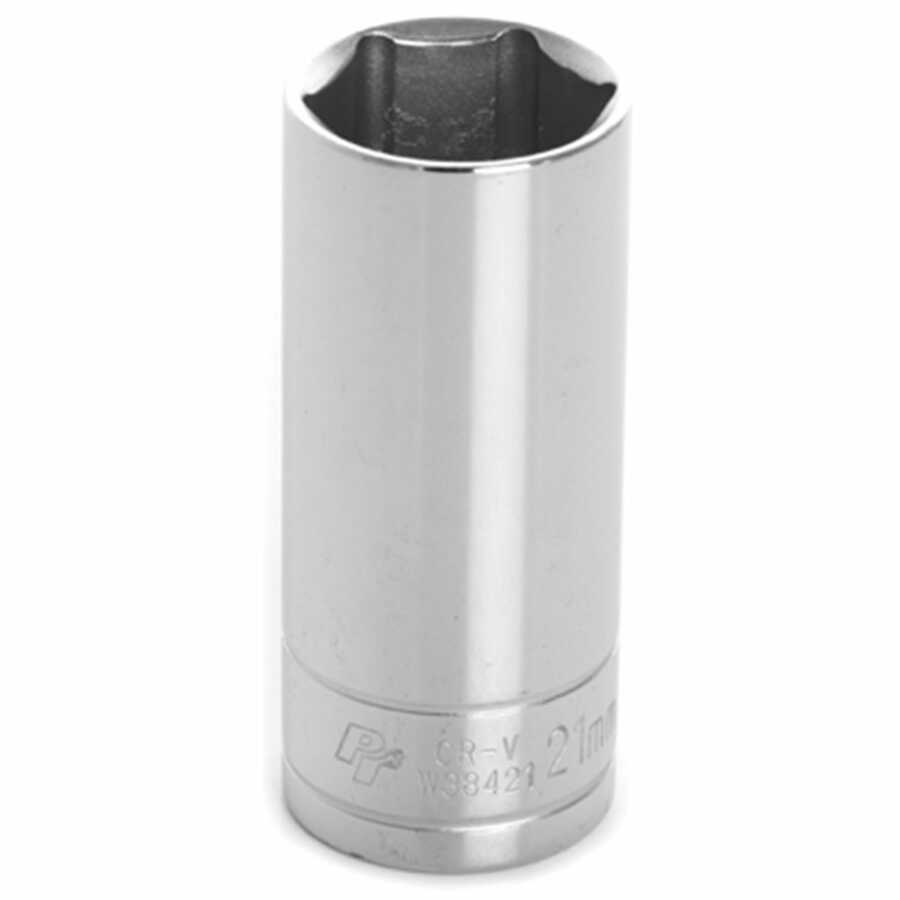 3/8'' Dr 6pt Deep Socket 21mm