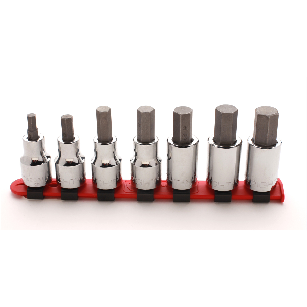 3/8"Dr Hex Bit Skt Set 7Pc