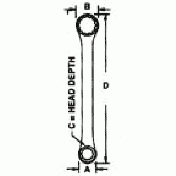 Fractional Offset Ratcheting Box End Wrench - 5/8 In x 3/4 In