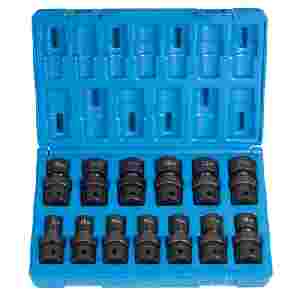 1/2 In Drive Swivel Universal Flex Metric Impact Socket Set 13-P