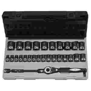 1/2 In Dr Standard Length Metric Duo Socket Set - 29-Pc