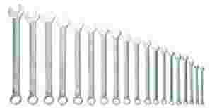 19 Piece Combination Wrench Set, 12 Point, Metric, in Vinyl Pouc