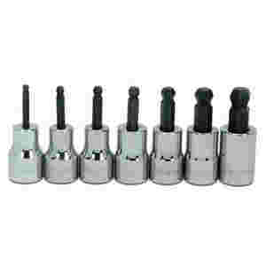 7 pc 3/8" Drive -Point SAE Bit Ball Tip Hex Bit Socket Set on Ra