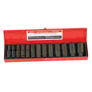 13PC 1/2" Dr. Metric Deep Impact Socket Set