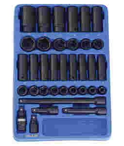 35PC 1/2" Dr. Metric Deep Impact Socket Set