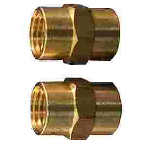 3/8" NPT x 3/8" NPT Female Hex Coupling - Brass Fitting