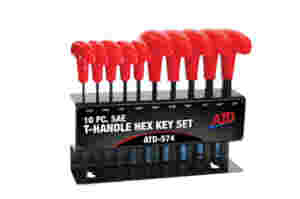 10PC SAE T-HANDLE HEX KEY SET