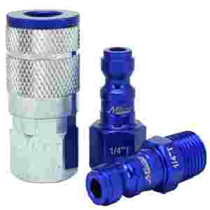 3 Piece T-Style 1/4" NPT Blue