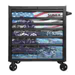 8 Drawer Premium Service Cart-Matte Black USA Skul...