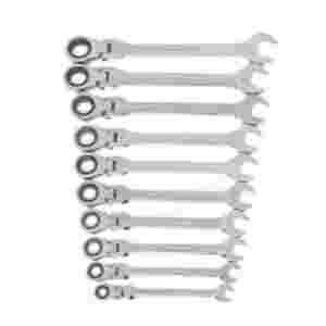 10PC Metric Flex-Head Ratcheting Wrench Set