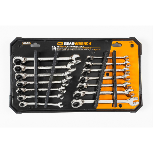 14 Piece SAE & Metric Reversible Combination Ratch...