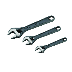 3 pc SAE Adjustable Industrial Black Finish Wrench...