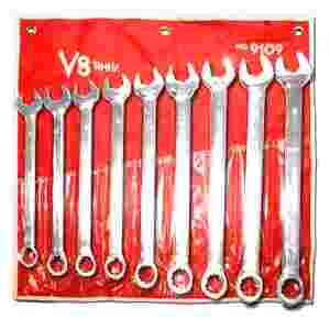 Long Pattern 12-Pt Combination Wrench Set - 9 Pc Metric