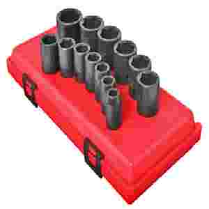 1/2 In Dr Impact Socket Set 6 Pt Std SAE - 13-Pc