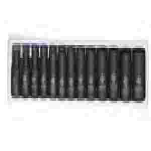 3/8 In Dr 6-Pt Std Metric Impact Socket Set - 13-Pc