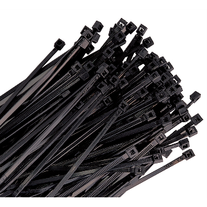 7 In 50 Lb Tensile Nylon Ties - Black - 100/Pk