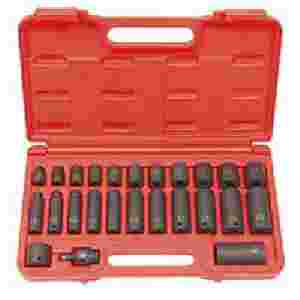 3/8 In Dr Metric SAE Impact Socket Set - 25-Pc