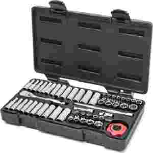 1/4 In Drive 6 Point SAE/Metric Socket Set - 51-Pc...